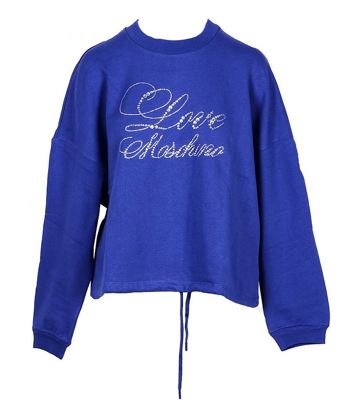 Blue Cotton Women's Sweatshirt - Love Moschino