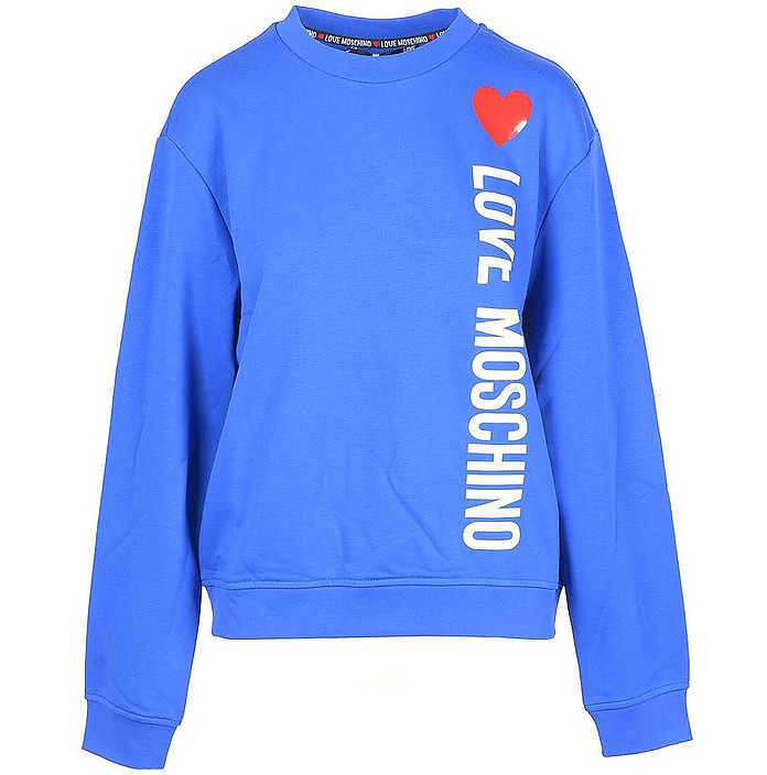 Women's Light Blue Sweatshirt - Love Moschino
