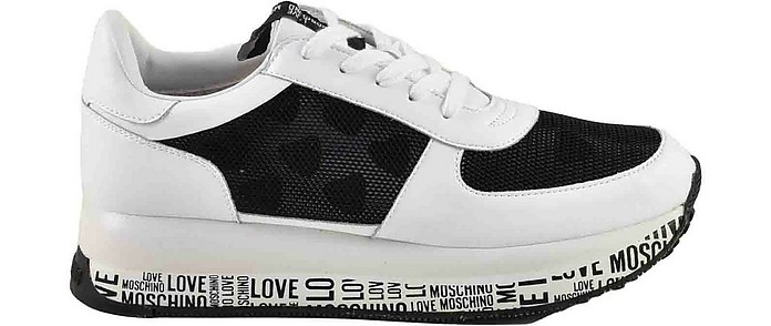 Women's White / Black Sneakers - Love Moschino