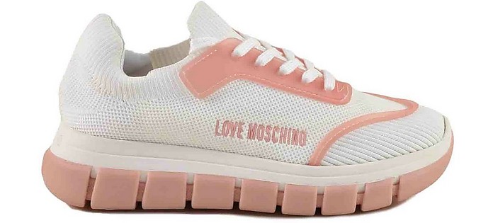 Women's White / Pink Sneakers - Love Moschino