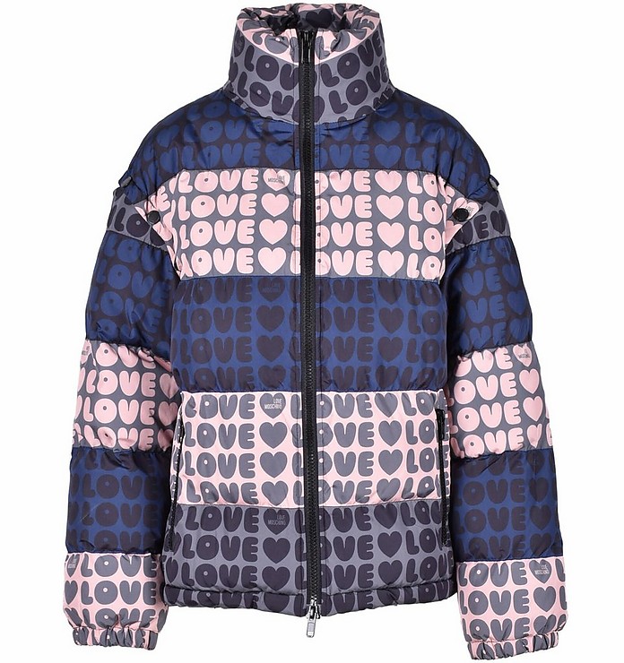 Women's Blue / Pink Padded Jacket - Love Moschino / u XL[m