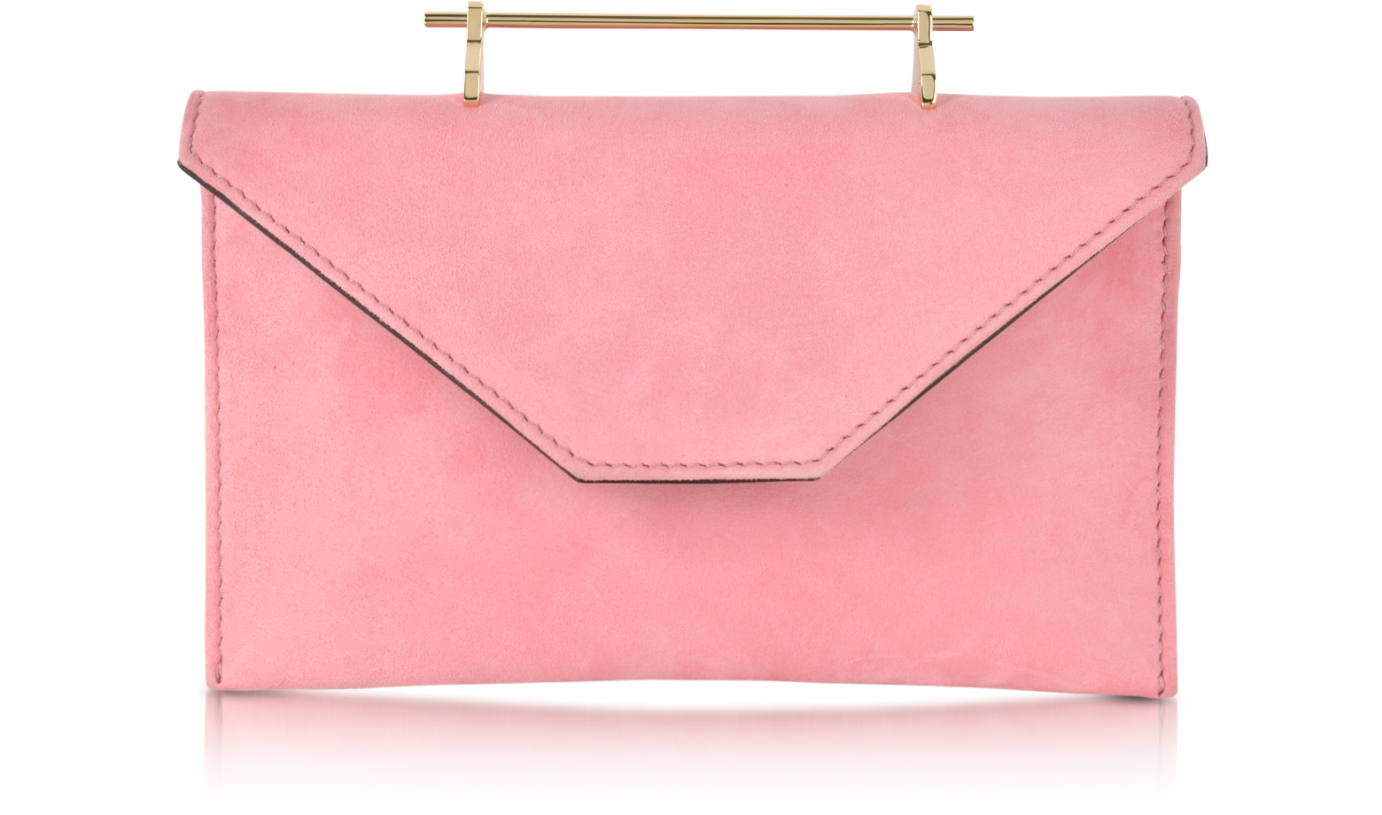 M2Malletier Annabelle Candy Pink Suede Clutch w/Chain at FORZIERI