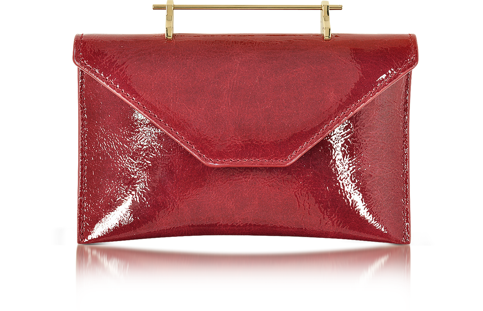 M2Malletier Annabelle Lipstick Red Patent Leather Clutch w/Chain at ...