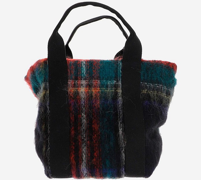 Mohair and Wool Tartan top-Handle Bag - Muuñ