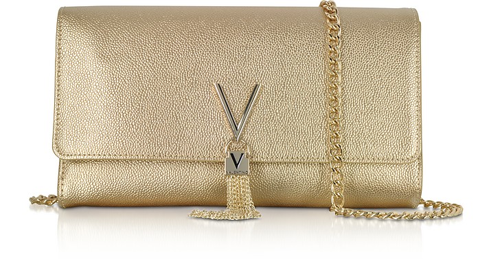 Laminated Lizard Embossed Eco Leather Divina Shoulder Bag - Valentino by Mario Valentino