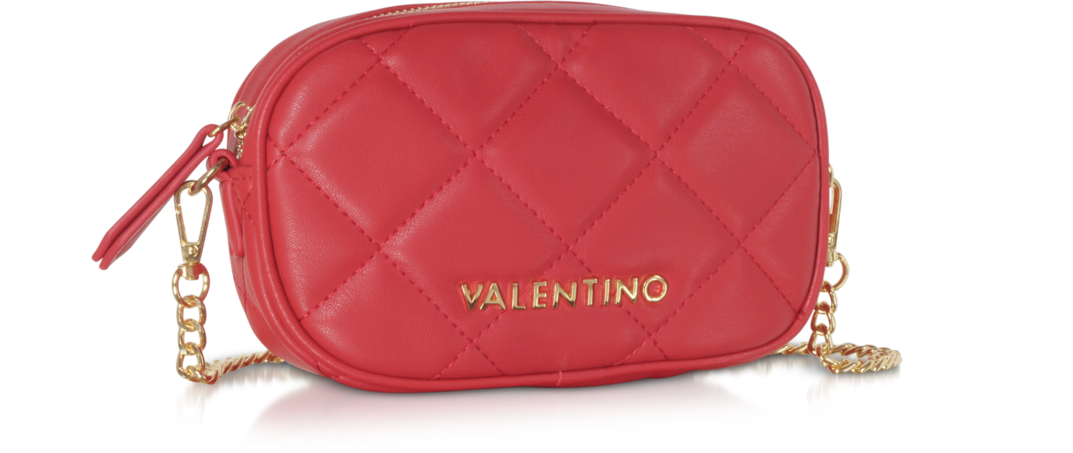 $895 NWT MARIO VALENTINO RED QUILTED LEATHER DEMI 3 in 1 SHOULDER