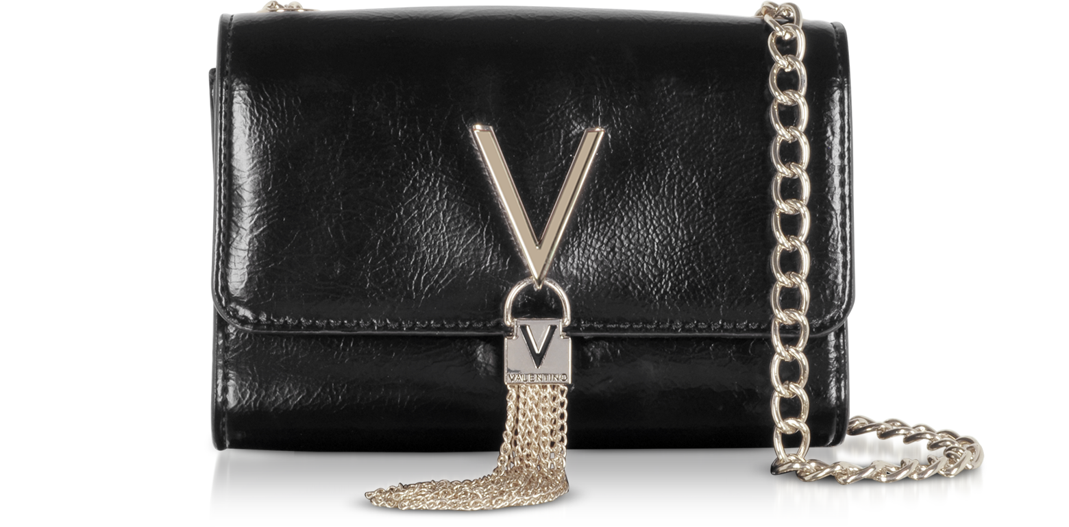 Valentino by Mario Valentino S.P.A Black & Gold Leather goldtone hardware  Bag — Labels Resale Boutique