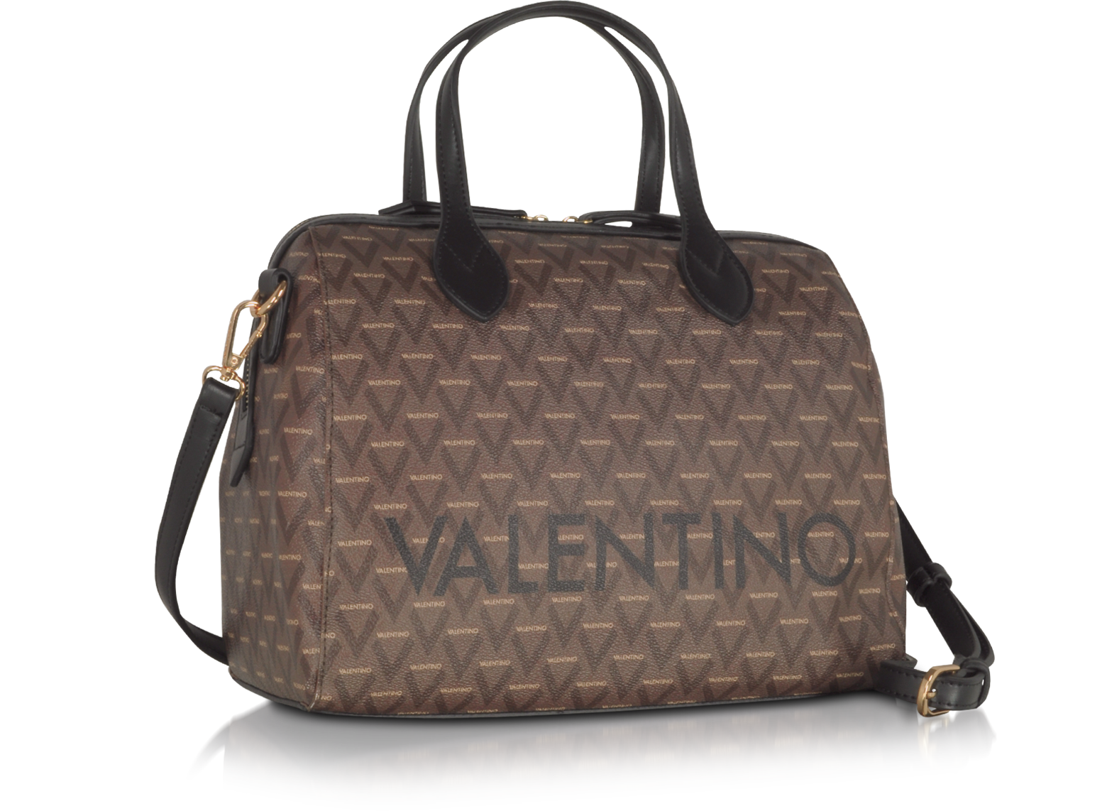 Valentino by Mario Valentino Black Liuto Signature Eco Leather Tote Bag at  FORZIERI