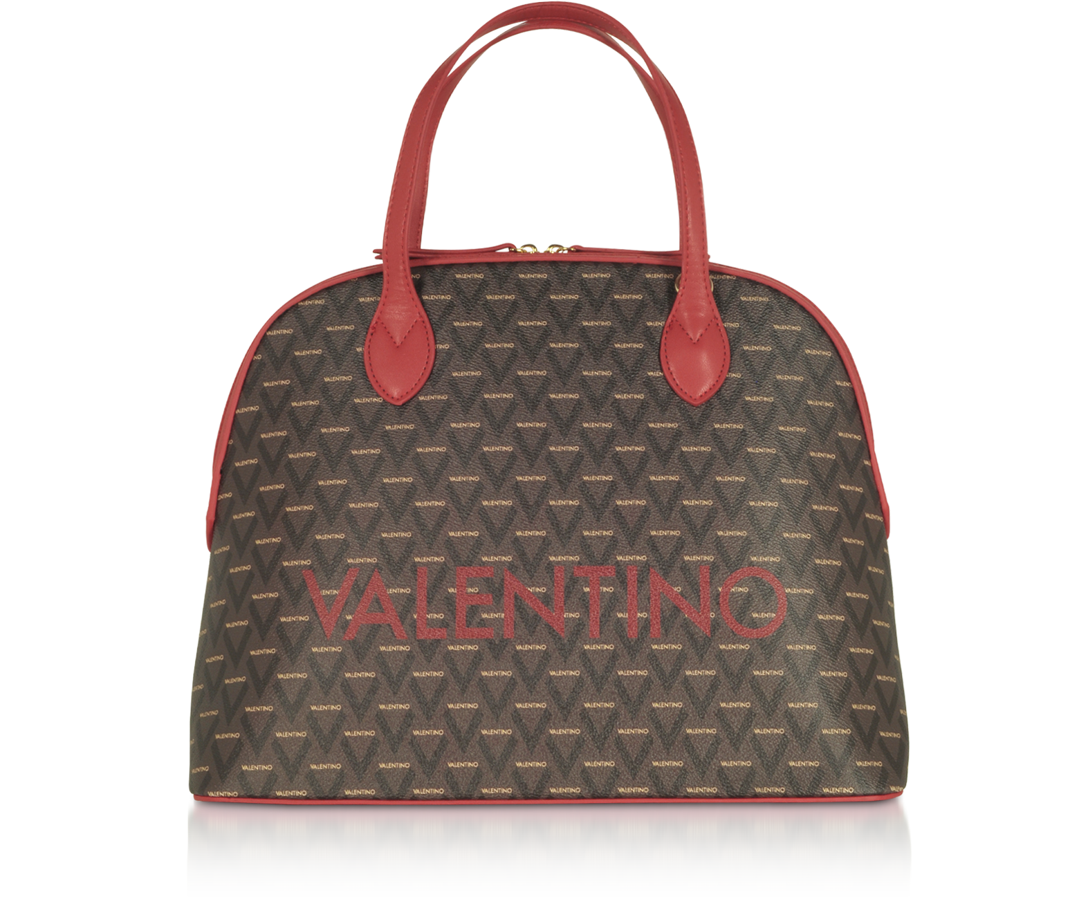 Valentino by Mario Valentino Red Liuto Signature Eco Leather Bowler Bag ...