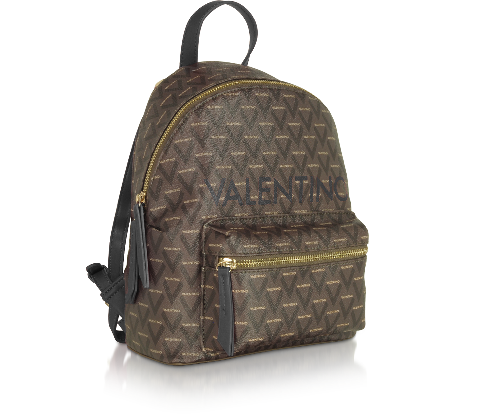 Valentino by Mario Valentino Black Liuto Signature Eco Leather Backpack at  FORZIERI