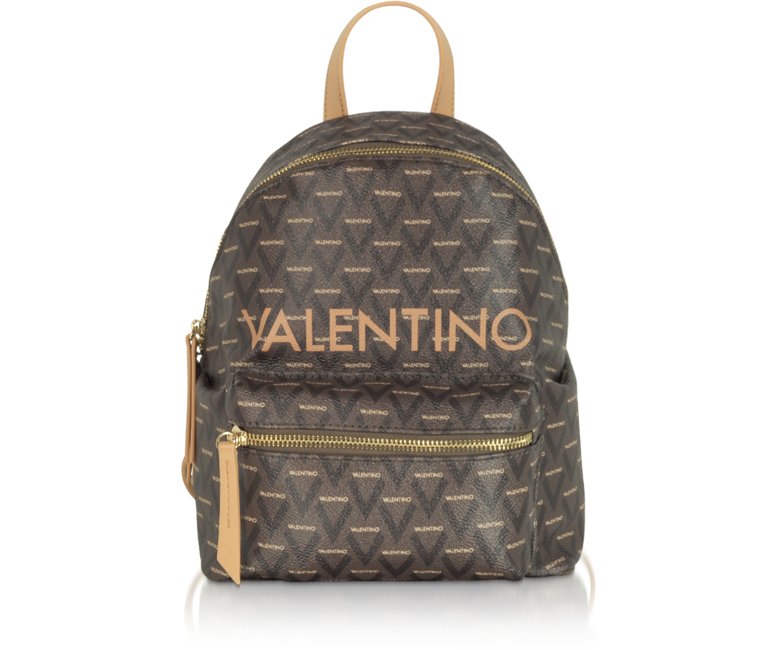 Valentino by Mario Valentino Camel Liuto Signature Eco Leather Backpack at  FORZIERI