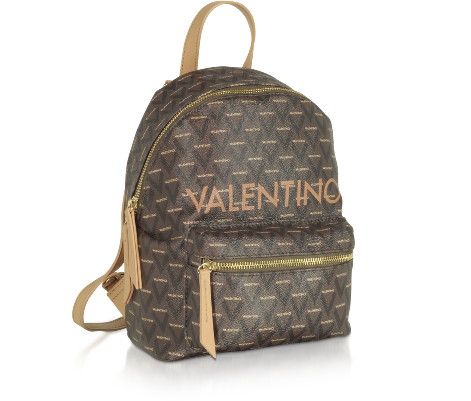 Valentino by Mario Valentino Camel Liuto Signature Eco Leather Backpack at  FORZIERI