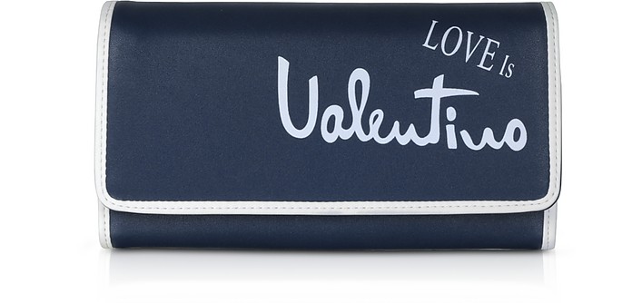 Stewie Blue Eco Leather Flap Wallet - Valentino by Mario Valentino