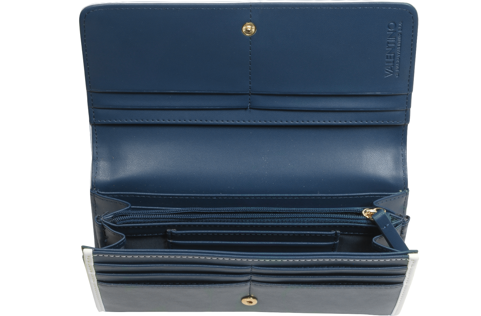 Valentino Garavani Vlogo Bifold Leather Wallet in Abyss Blue