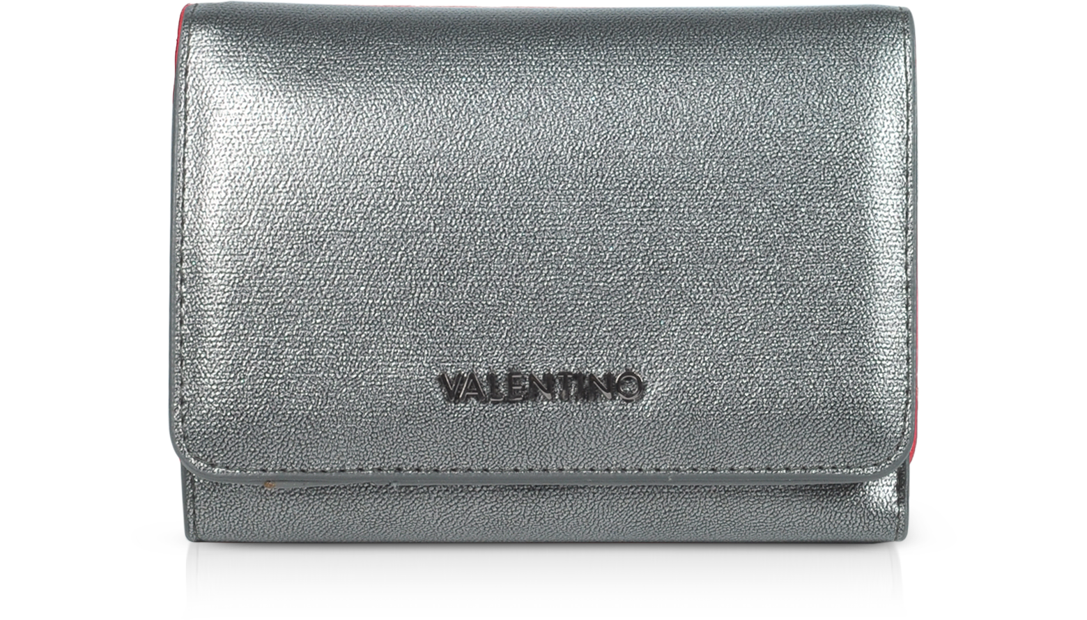 fjerkræ skorsten Herre venlig Valentino by Mario Valentino Gunmetal Marilyn Metallic Eco Leather Small  Flap Wallet at FORZIERI