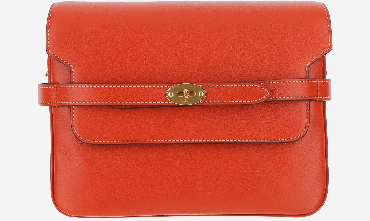 Mulberry / マルベリー Red Leather Belted Bayswater Shoulder Bag ...