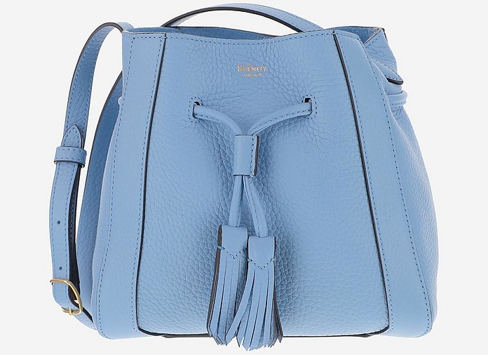 Powder Blue Leather Millie Bucket Bag - Mulberry