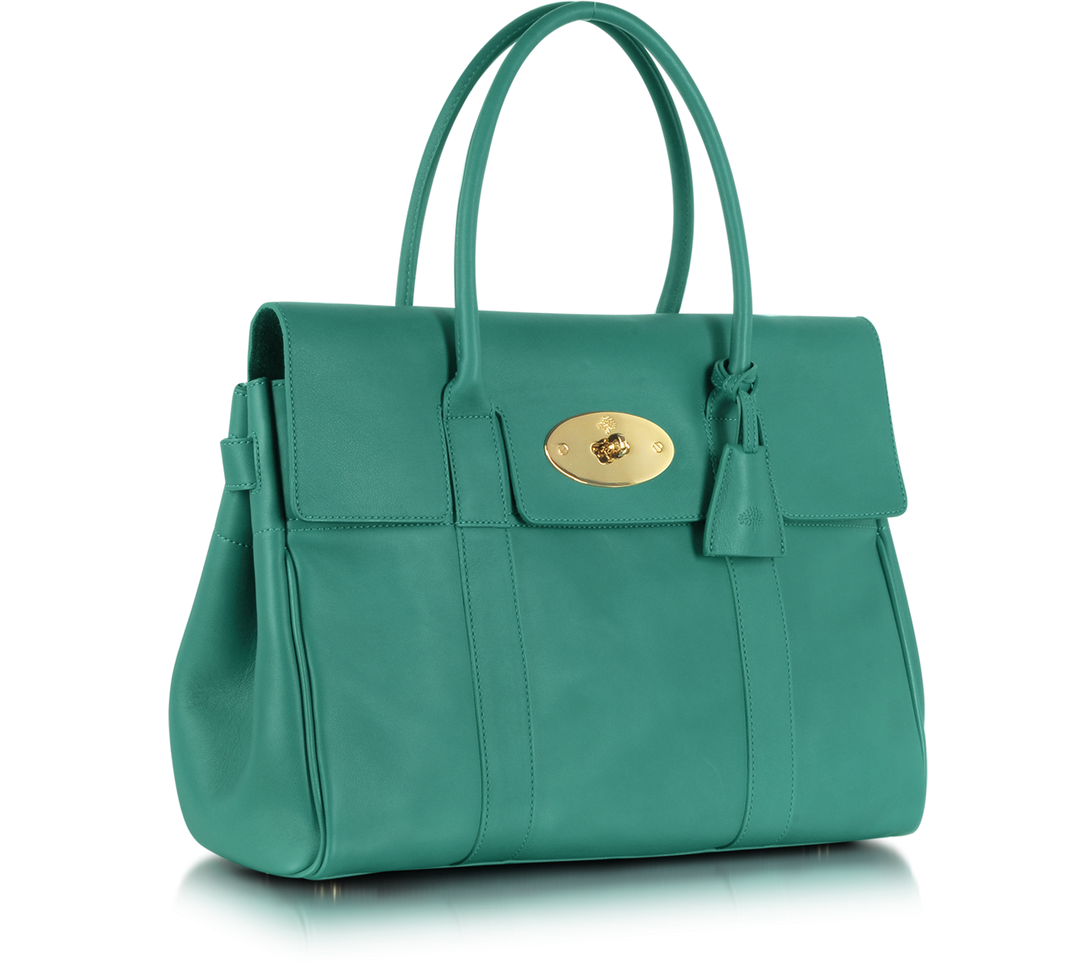 Mulberry Bayswater Emerald Green Micrograin Calf Leather Tote at FORZIERI