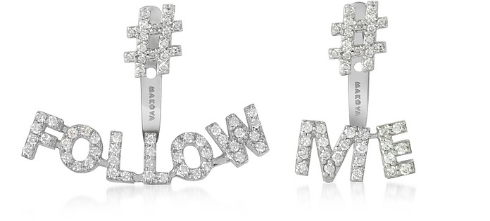 #Follow #Me 18K Gold & 0.28 ctw Diamonds Earrings - Makova Jewelry