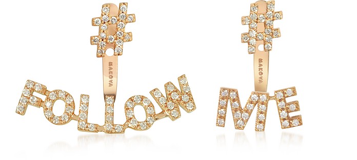 #Follow #Me 18K Gold & 0.28 ctw Diamonds Earrings - Makova Jewelry