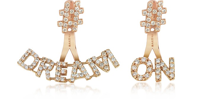 #Dream #On 18K Gold & 0.82 ctw Diamonds Earrings - Makova Jewelry