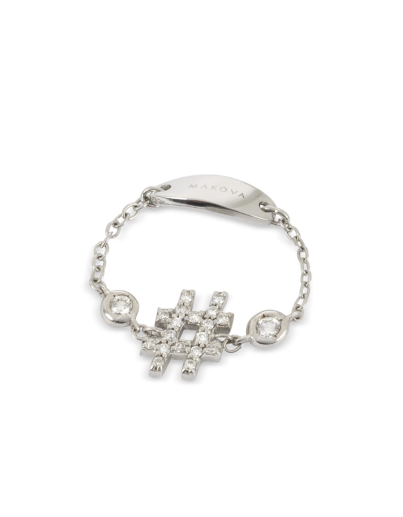 Makova Jewelry Designer Rings # Hashtag 18k Gold, 0.19ctw Diamonds Ring In Doré