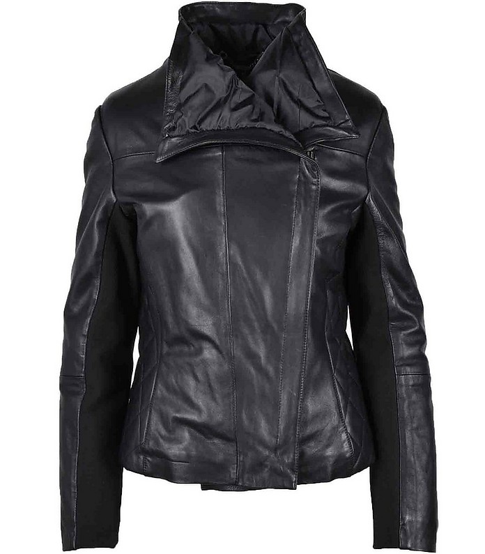 Women's Black Leather Jacket - Manila Grace