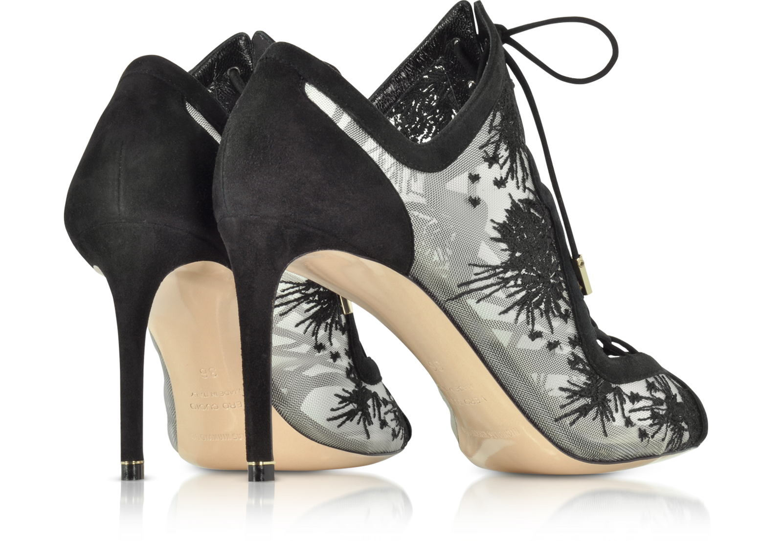 Nicholas Kirkwood Womens Stiletto Suede Floral Mesh Peep Toe Sandals Beige 37
