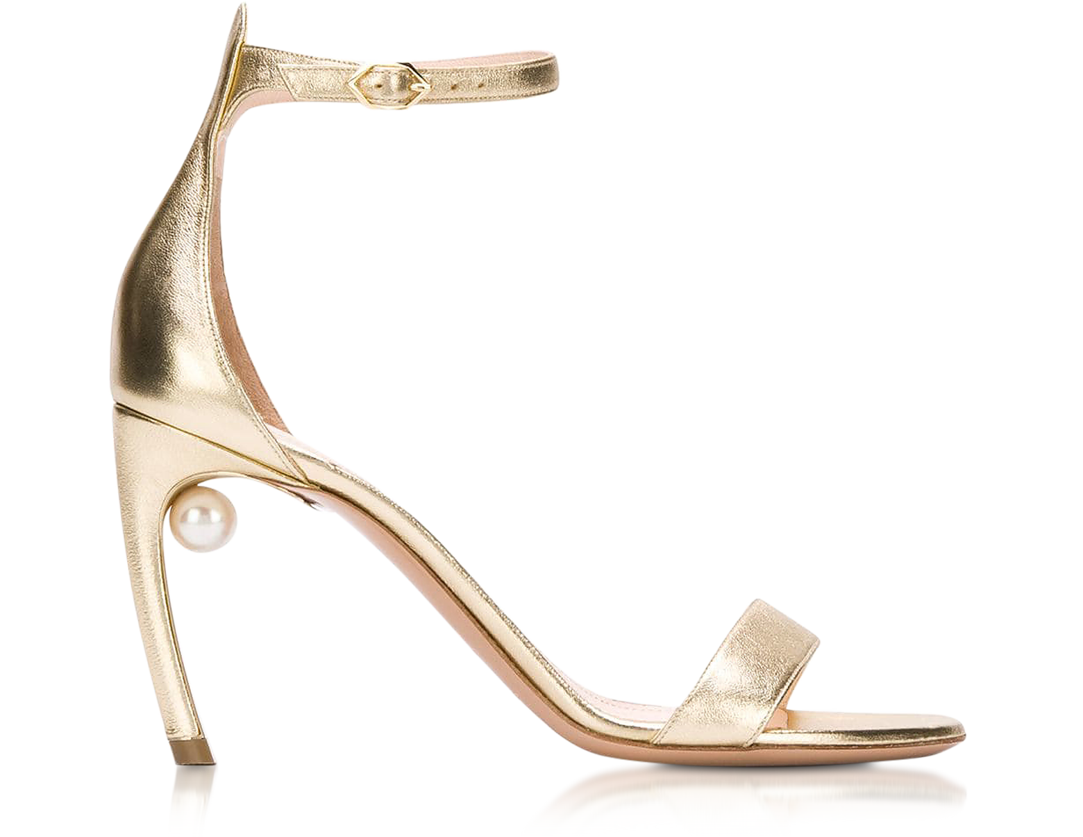 Nicholas Kirkwood Metallic Nappa 90mm Mira Pearl Sandals 35 IT/EU