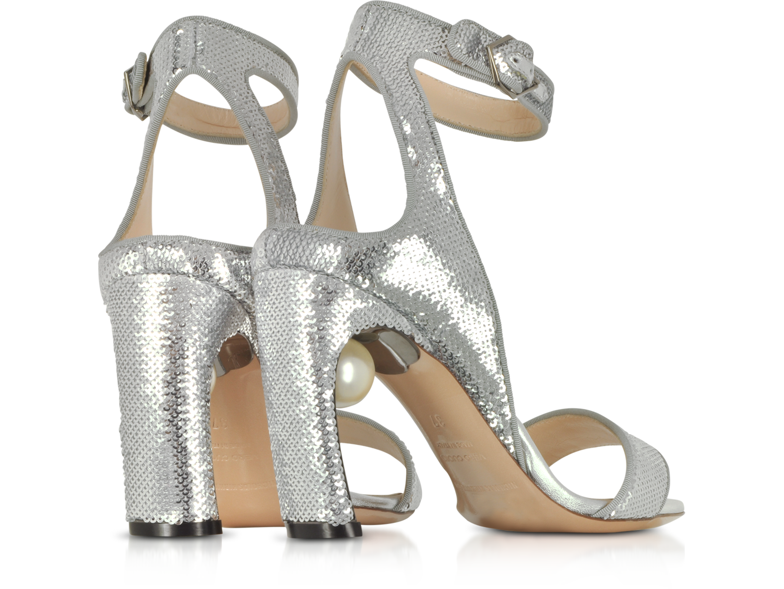 Nicholas Kirkwood Silver Metallic Lola Pearl Sandals