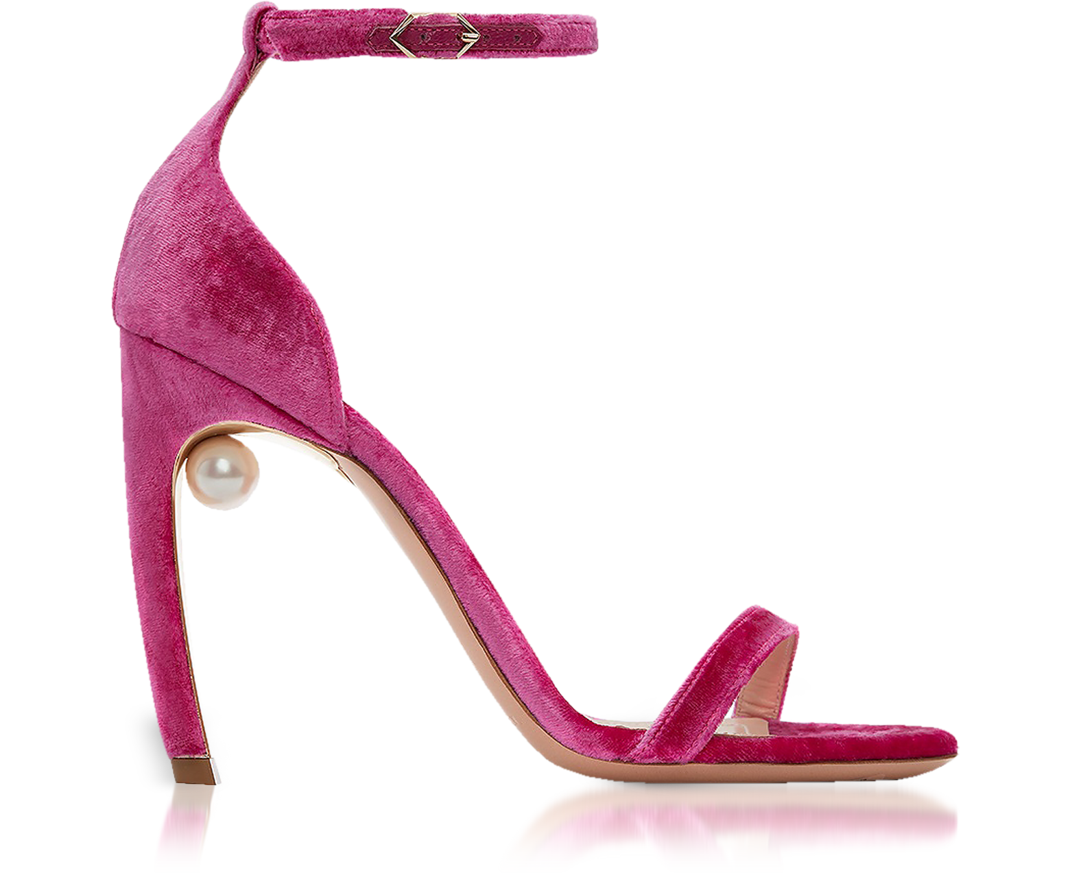 Nicholas Kirkwood Fuchsia Velvet 105mm Mira Pearl Sandals 36 IT/EU at  FORZIERI