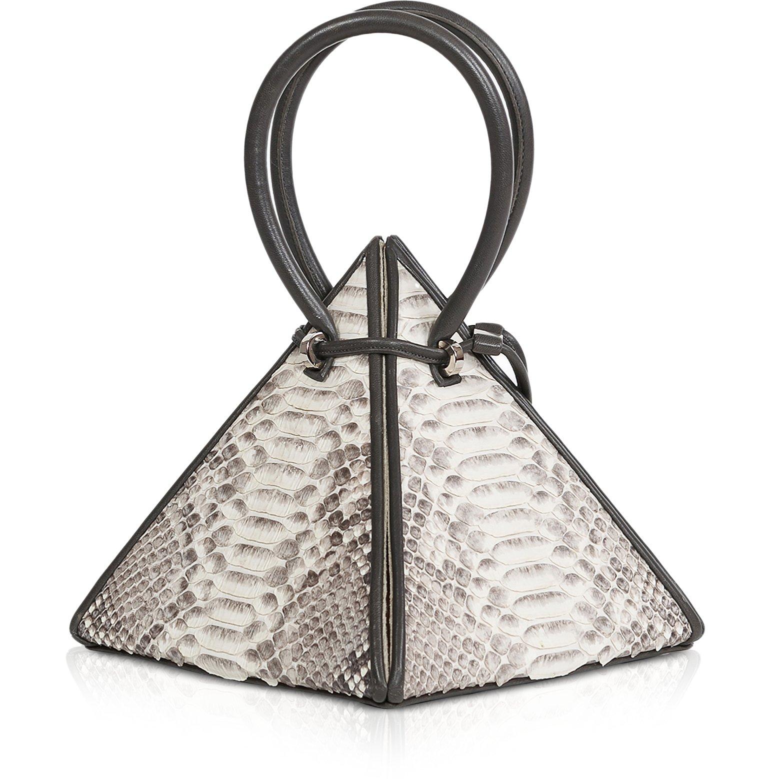NITASURI Lia Pyramid Burgundy Iconic Leather Handbag
