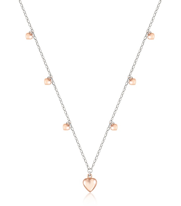 Sterling Silver Mini Hearts Charm Necklace - Nomination