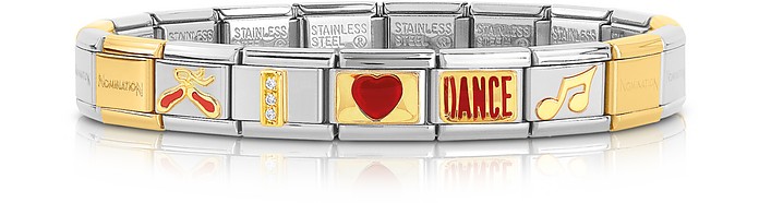 Classic I Love Dance Gold and Stainless Steel Bracelet - Nomination