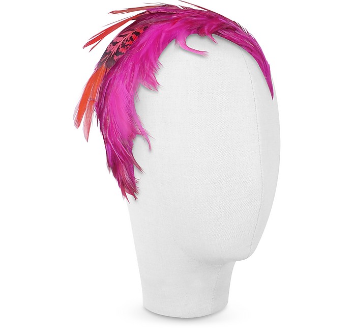 Bettina - Fuchsia Feather Headband - Nana'