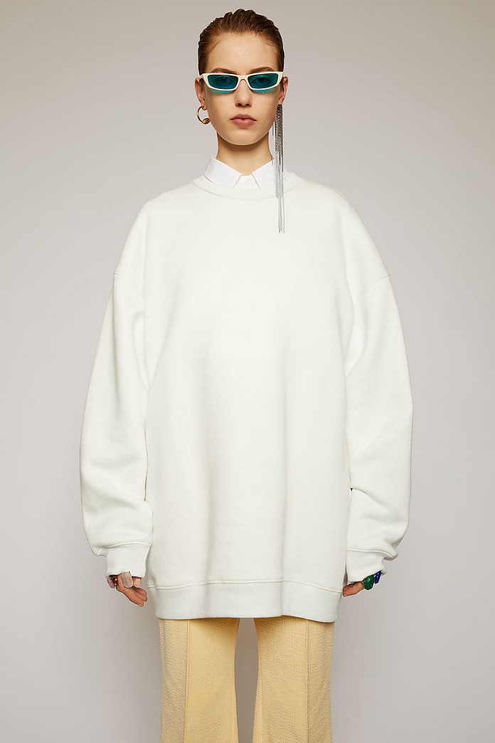 White Cotto Women's Oversized Sweatshirt - Acne Studios