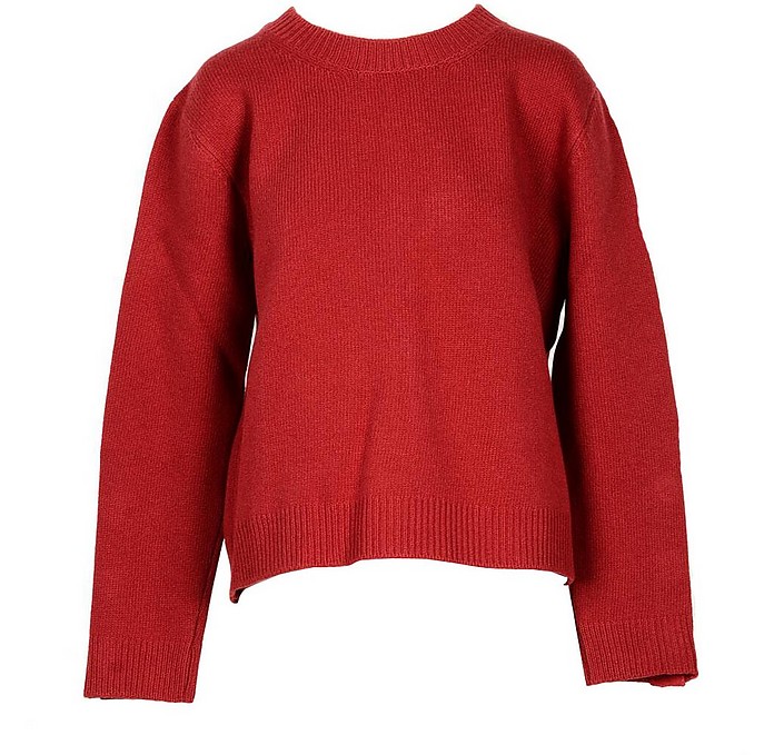 Red Wool Black Women's Sweater w/Back Zip - N°21 