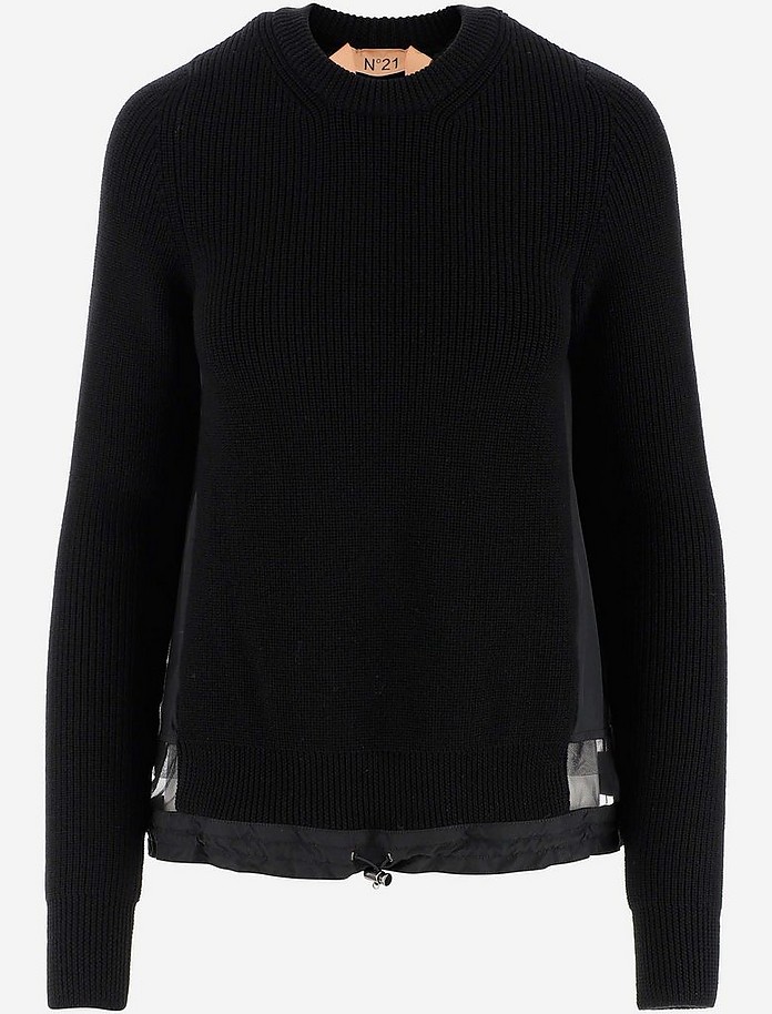 Black Virgin Wool Women's Sweater - N°21 