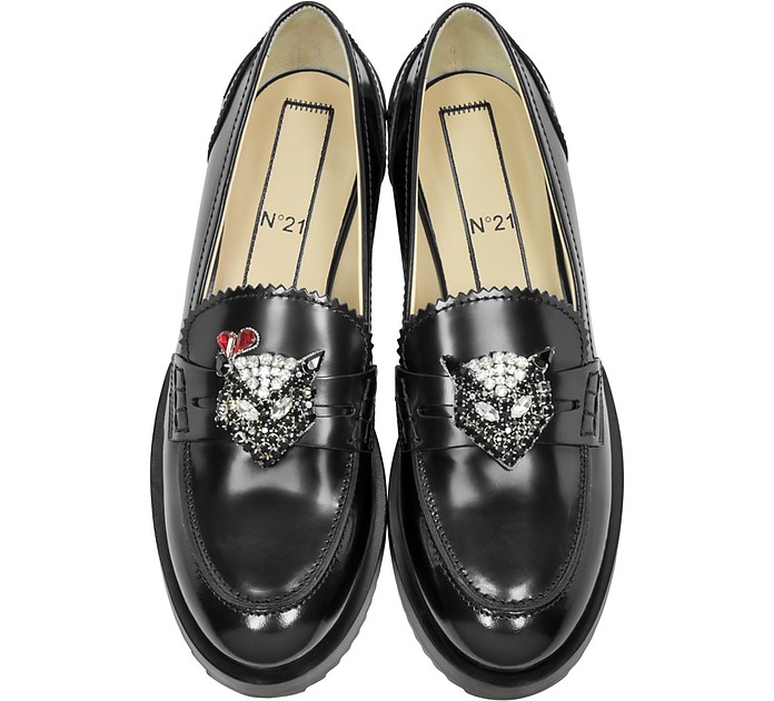 N°21 35 New Air Black Leather Women's Loafer - FORZIERI