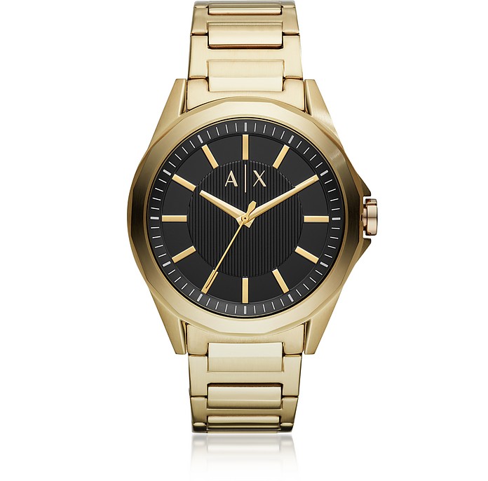 Drexler Gold Tone Stainless Steel Three-Hand Bracelet Watch - Armani Exchange