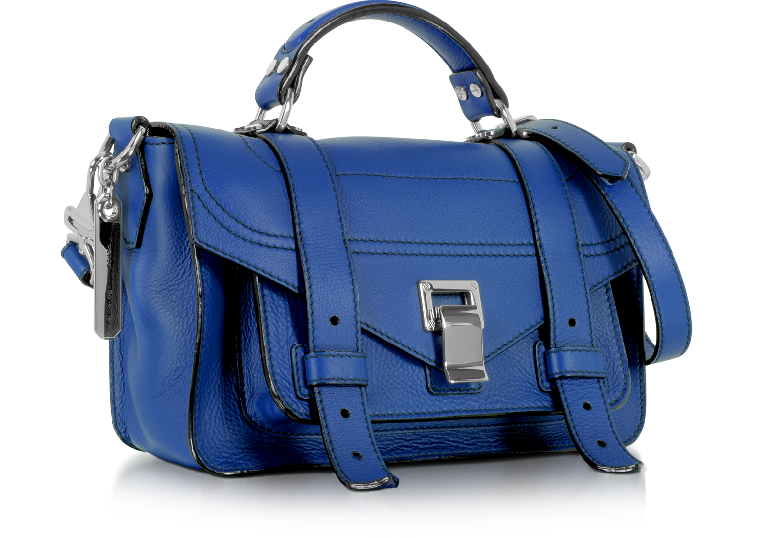 Proenza Schouler PS1+ Tiny Lapis Leather Flap Handbag at FORZIERI