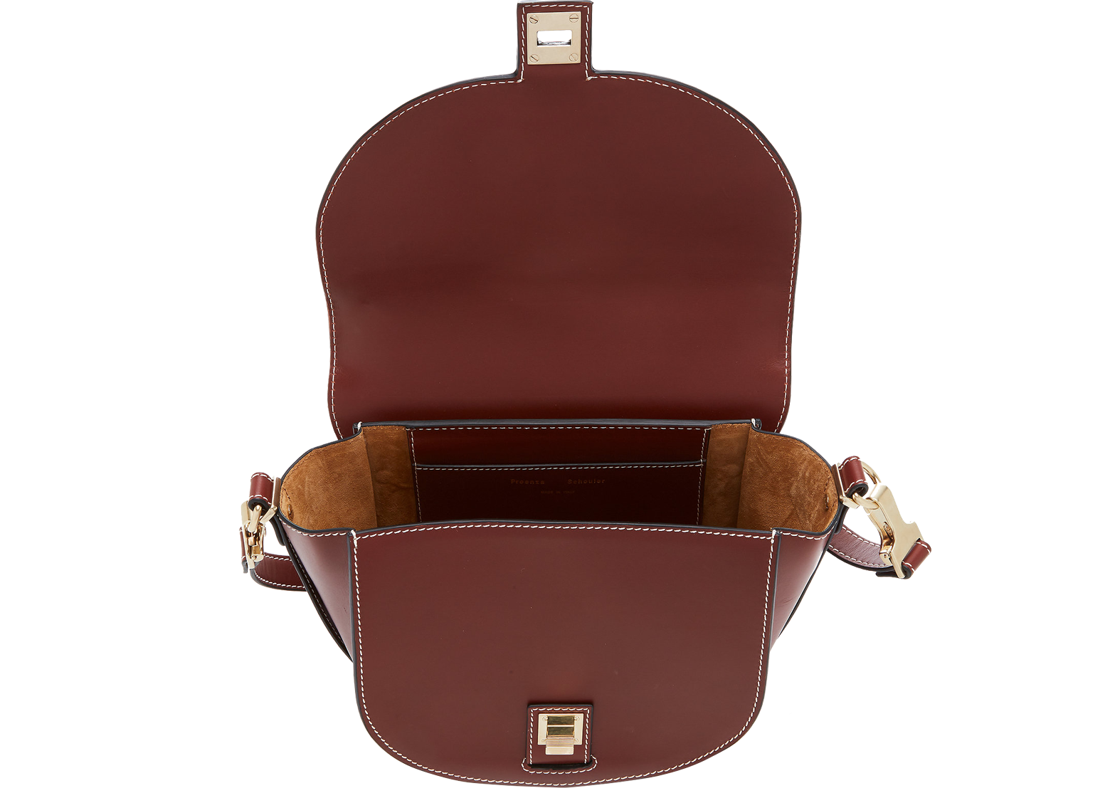 Proenza Schouler PS11 Medium Russet Leather Saddle Bag at FORZIERI