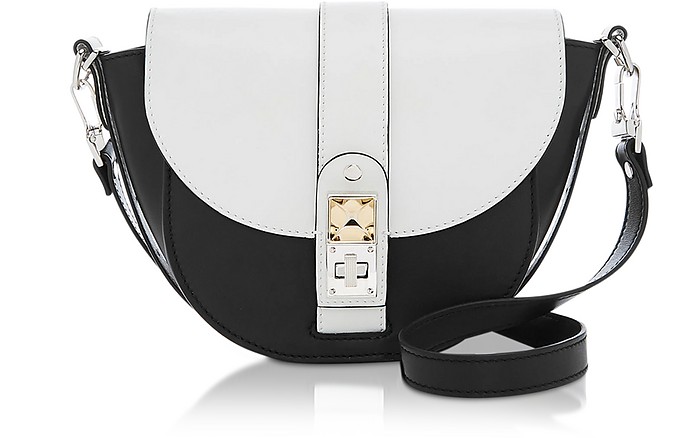 Optic	White/Black Leather PS11 Small Saddle Bag - Proenza Schouler