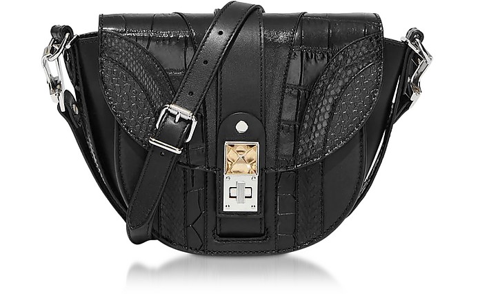 PS11 Small Saddle Bag W/ Patchwork Exotic Mix - Proenza Schouler