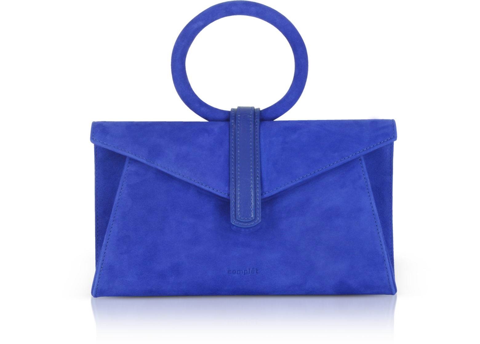 royal blue suede clutch bag