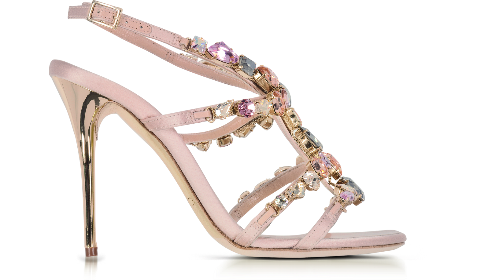 crystal high heel sandals