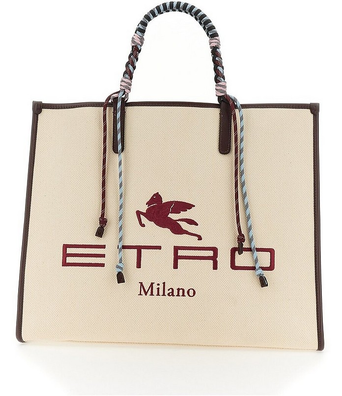 Shopper Bag With Braided Handles - Etro
