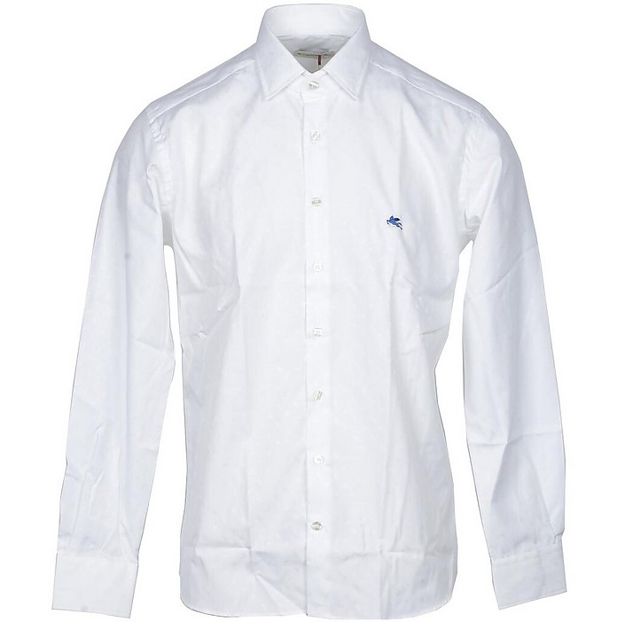 White Cotton Blend Men's Shirt - Etro