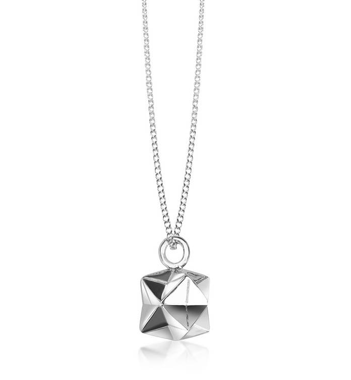 Sterling Silver Magic Ball Pendant Necklace - Origami