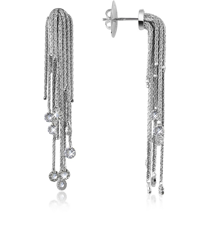 Flirt - Diamond Drops 18K White Gold Earrings - Orlando Orlandini